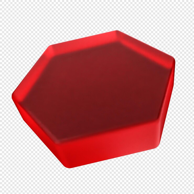 PSD vidrio geométrico 3d de color rojo