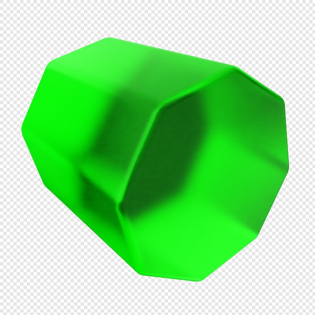 vidrio geométrico en 3D de color verde
