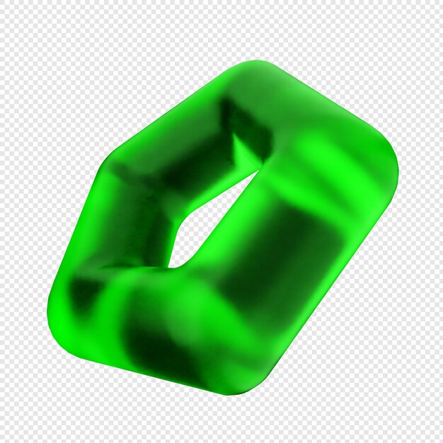 vidrio geométrico en 3D de color verde