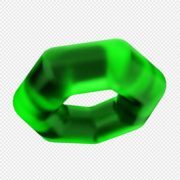 vidrio geométrico en 3D de color verde