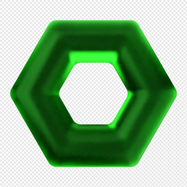 vidrio geométrico en 3D de color verde