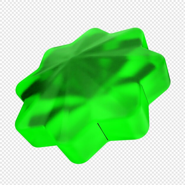vidrio geométrico en 3D de color verde