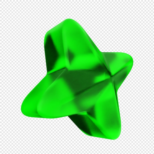vidrio geométrico en 3D de color verde