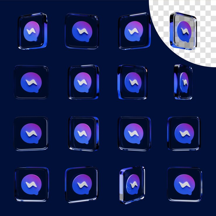 PSD el vidrio mensajero conjunto de ángulos diferentes colección de imágenes transparentes 3d png