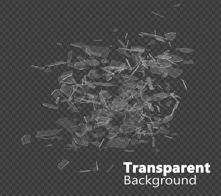 PSD vidrio roto sobre fondo transparente