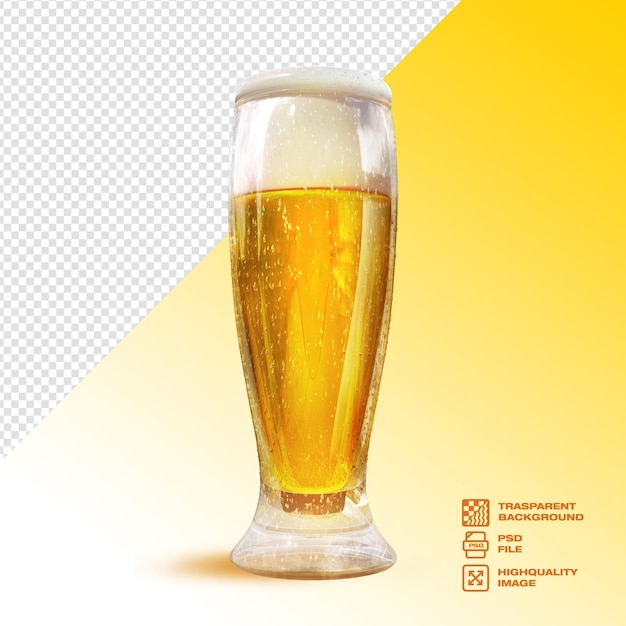 Vidro com cerveja fria com espuma