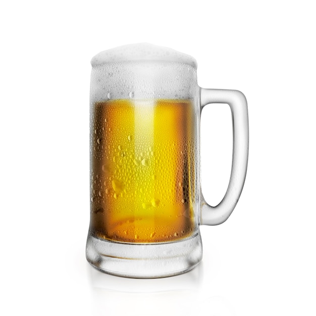 Vidro com fundo transparente de cerveja