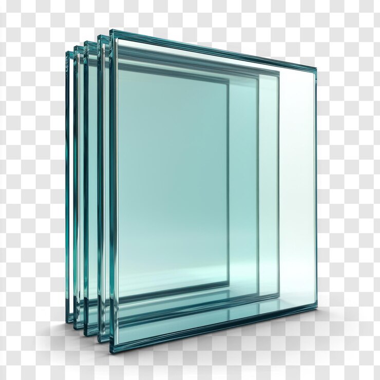 PSD vidro de arquitetura com revestimento refletor isolado sobre fundo transparente