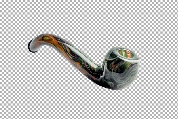 PSD vidro de cachimbo isolado em fundo branco