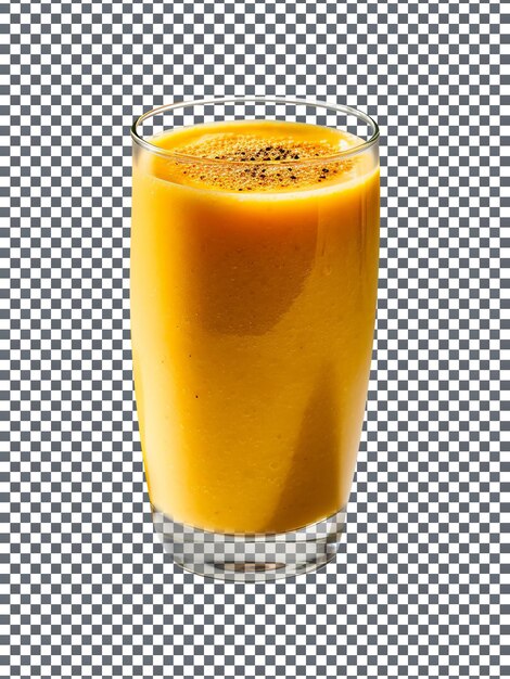 PSD vidro de smoothie de manga e abacaxi fresco isolado em fundo transparente