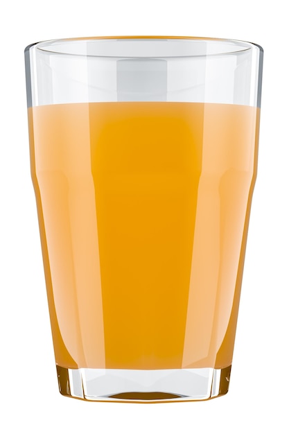 Vidro de suco de laranja em 3D isolado em fundo transparente