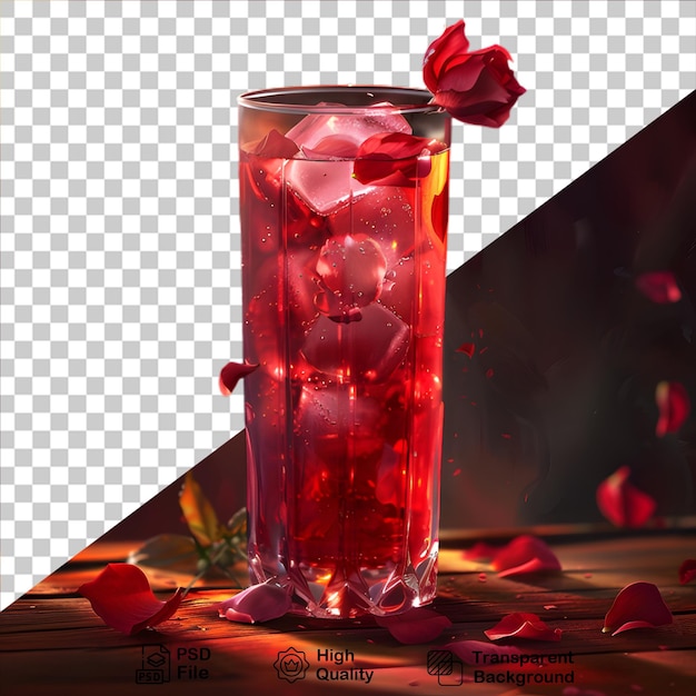 PSD vidro de suco fresco vermelho isolado em fundo transparente inclui arquivo png