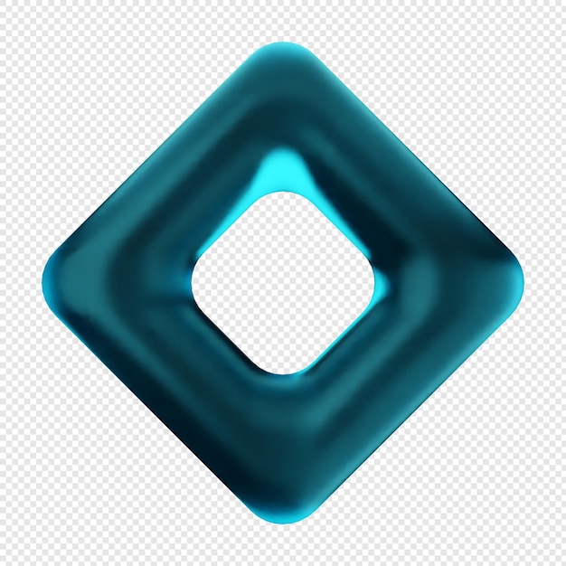 Vidro geométrico 3D cor verde-azul