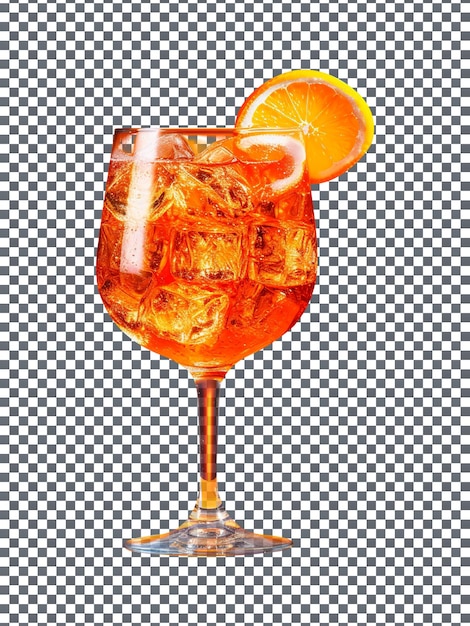 Vidro spritz aperol fresco isolado sobre fundo transparente