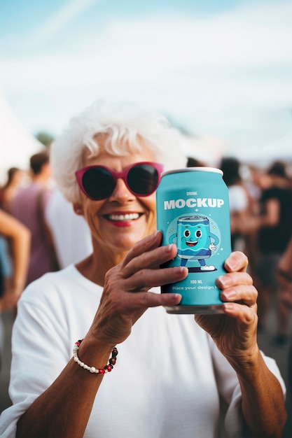 Une Vieille Femme Avec De L'alcool.