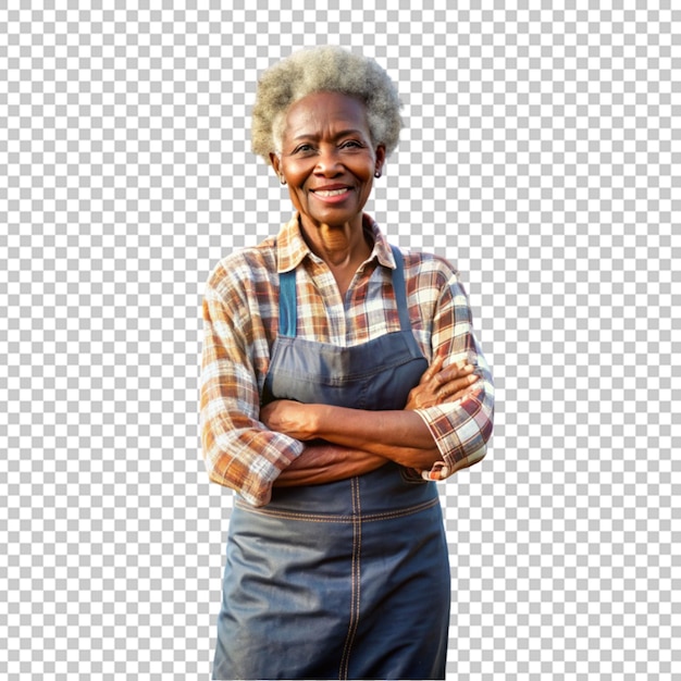 PSD vieille femme noire fermier attirant
