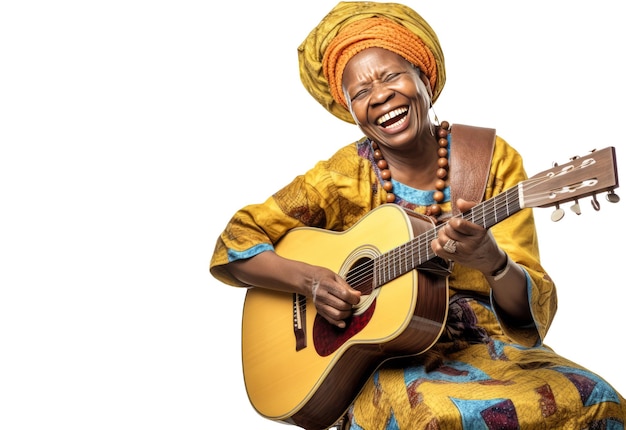 Vieille Guitariste Africaine