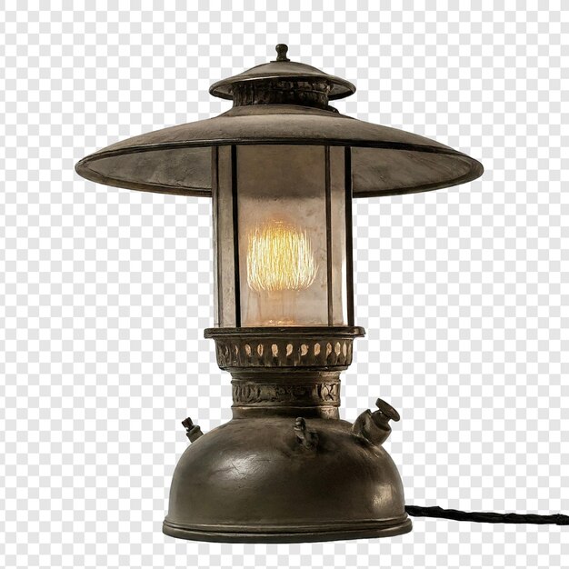 PSD vieille lampe png isolée sur un fond transparent