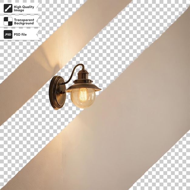 Vieille Lampe Psd Sur Le Mur Sur Fond Transparent Avec Couche De Masque Modifiable