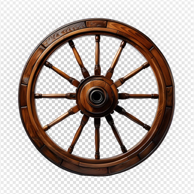 Vieille Roue En Bois Antique Isolée Sur Un Fond Transparent Roue Ronde Png Générative Ai