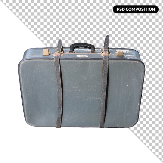 vieille valise isolé sur blanc