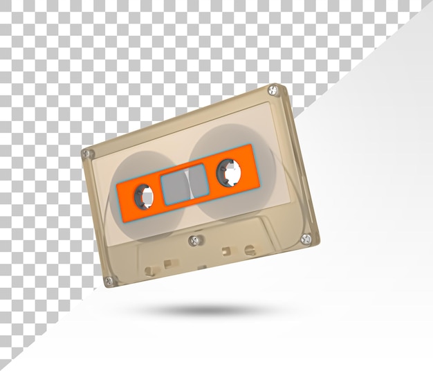 Vieja cinta de casete de música de audio vintage retro Casete de audio de música retro 80s 3D Rendered