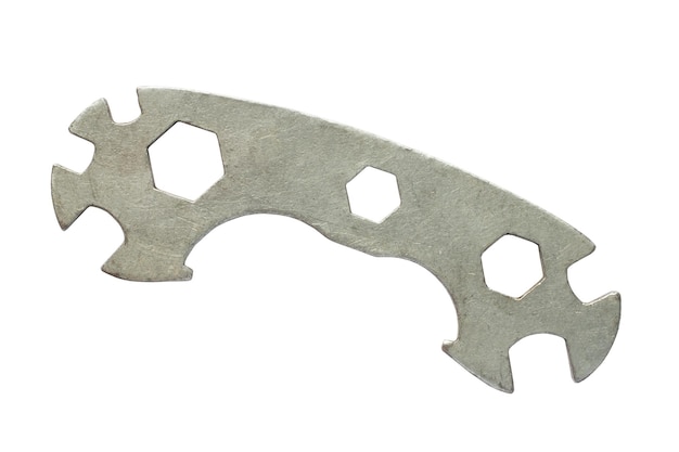 Una vieja llave combinada para la reparación de bicicletas