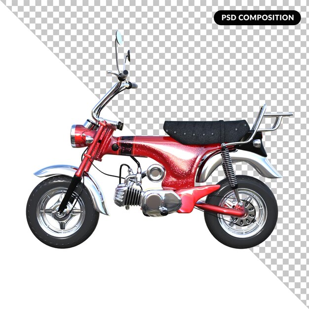 Vieja motocicleta aislada 3d