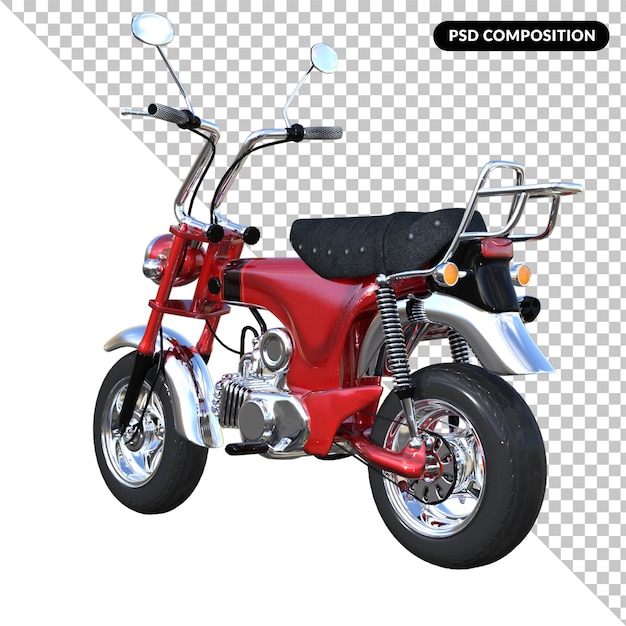 Vieja motocicleta aislada 3d