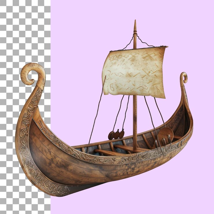 PSD viejo barco de madera fondo transparente png cortado de archivo trayectoria de recorte sin fondo