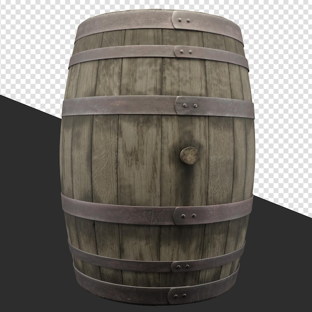 PSD un viejo barril de vino en 3d