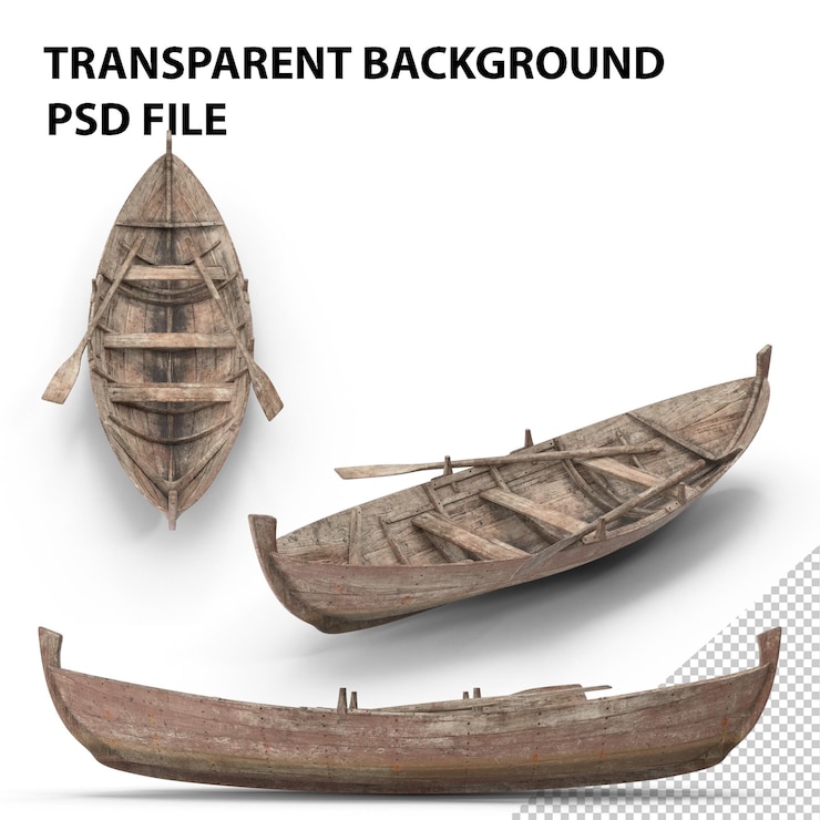 PSD viejo bote de remos png