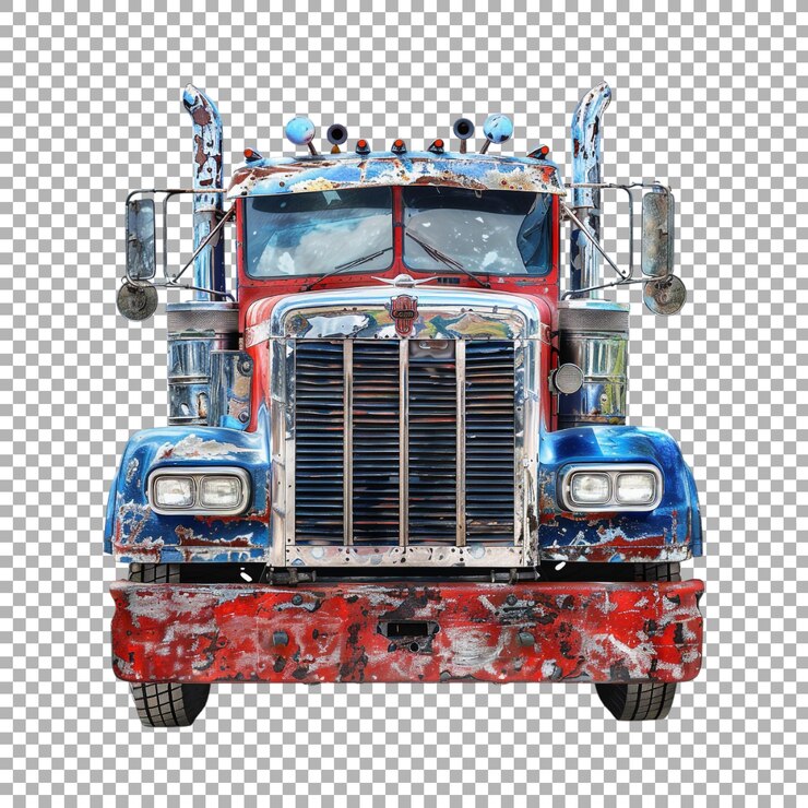 PSD viejo camión vintage en un fondo transparente generado por ai