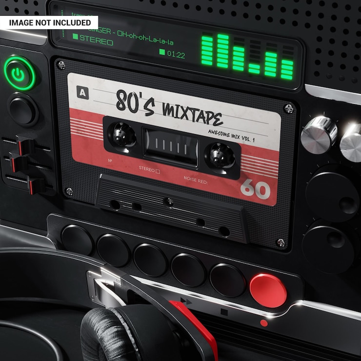PSD viejo cassette de audio en la maqueta del reproductor