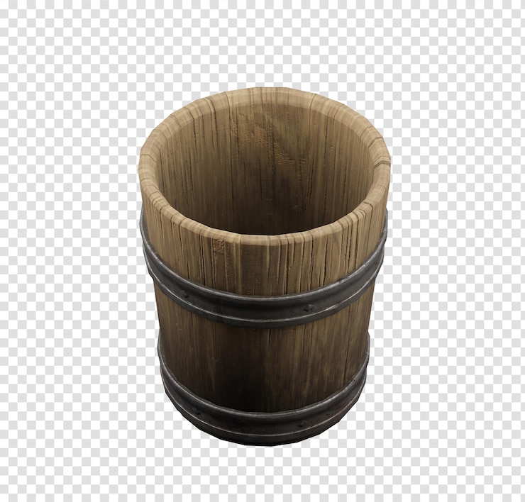 PSD viejo cubo de madera
