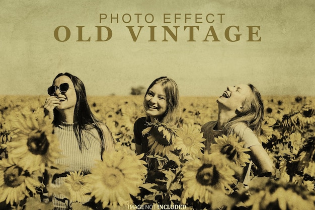 PSD viejo efecto de foto vintage psd