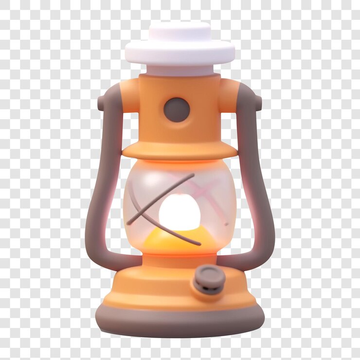 PSD viejo estilo de lámpara de aceite 3d aislado en fondo transparentepng