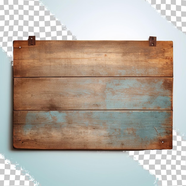 PSD un viejo letrero de madera aislado en un fondo transparente