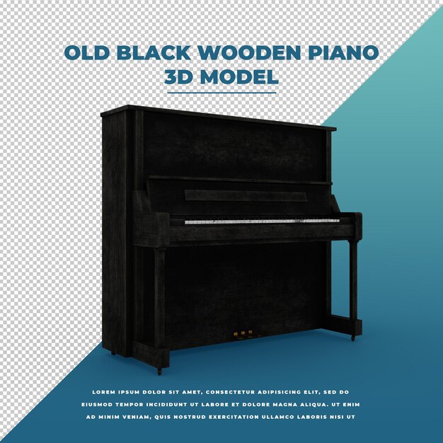 Viejo piano de madera negro