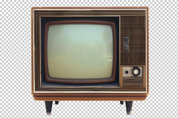 PSD viejo televisor retro aislado sobre un fondo transparente