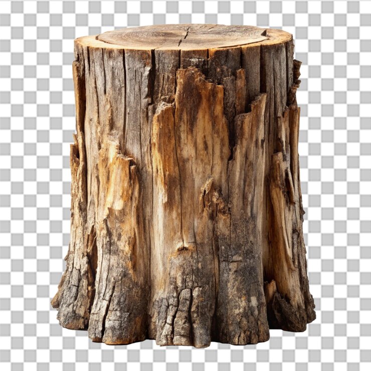PSD viejo tronco de árbol árbol muerto aislado en fondo transparente