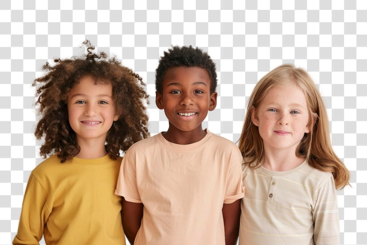 PSD vielfältige lächelnde kinder freunde