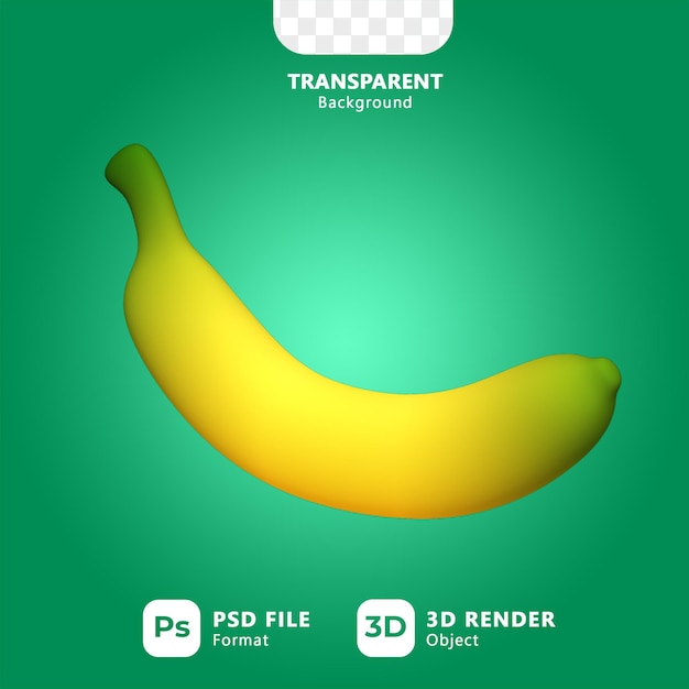 Viene mostrata una banana con la parola trasparente in basso a destra.