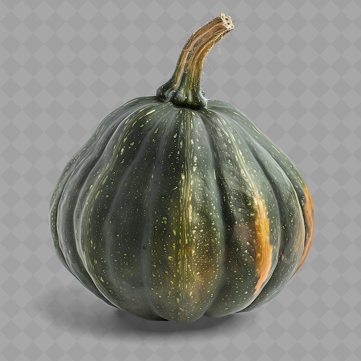 PSD viene mostrata una zucca verde con macchie gialle e arancioni