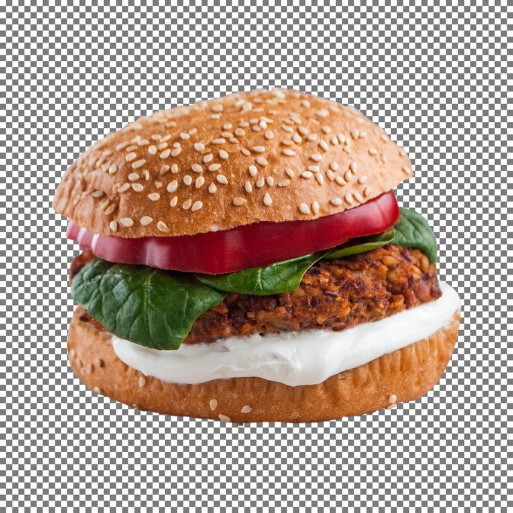 PSD viene mostrato un hamburger con formaggio e pomodoro