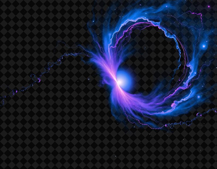 PSD el viento pulsar soplando con azul eléctrico y violeta ondulando con marco de color neón colección y2k