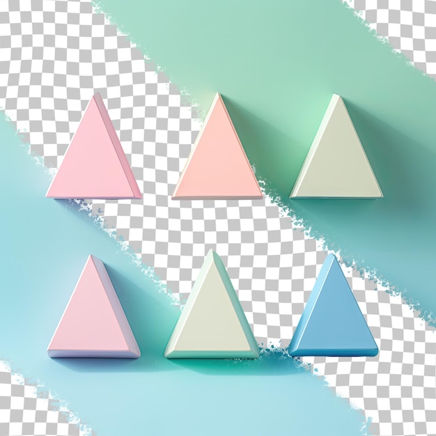 PSD vier pyramidenspielzeuge auf transparentem hintergrund