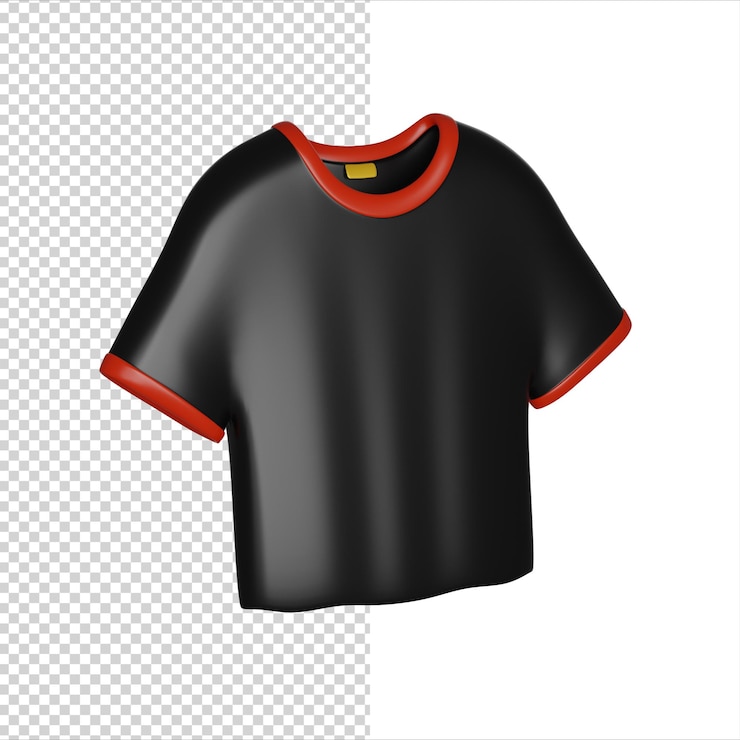 PSD viernes negro camiseta negra icono de renderizado 3d