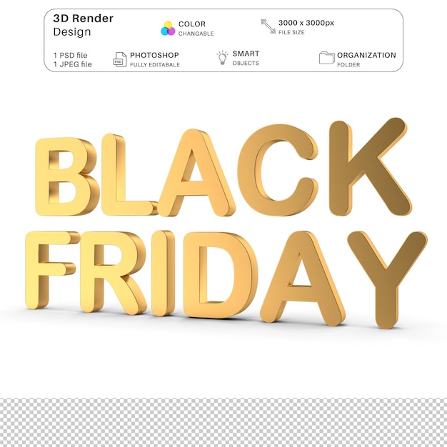 Viernes Negro Efecto de texto Modelado 3D Archivo PSD Viernes Negro realista