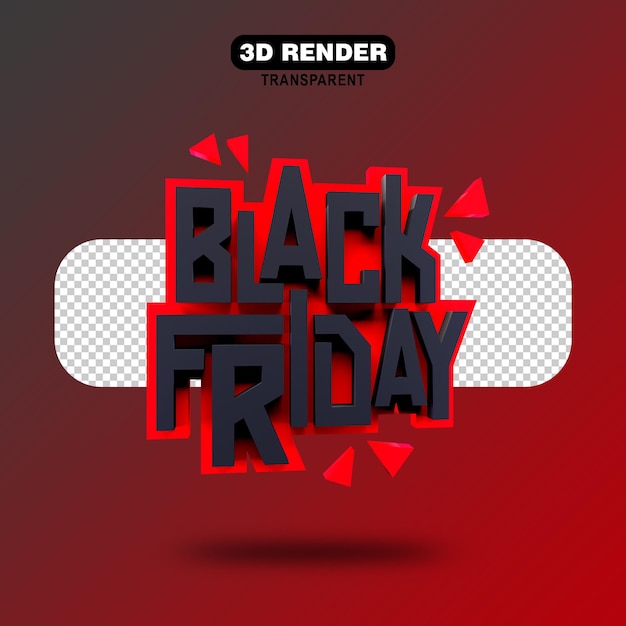 PSD viernes negro objeto 3d negro y rojo